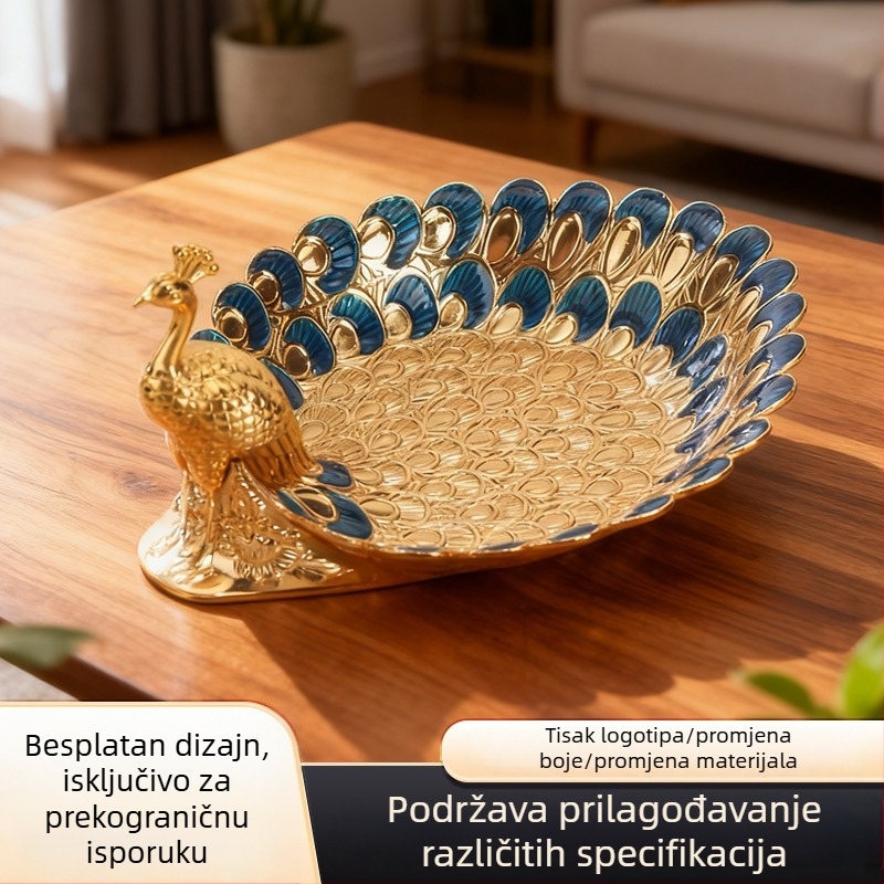 Tanjur za voće od aluminijske legure s životinjskim uzorkom, nordijskog stila, za posluživanje voća i dekoraciju.