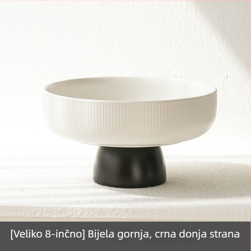 Porcelanski pladanj za voće s podnožem — nordijski jednostavan stil, lagani luksuz, Xingye marka, vrhunska kvaliteta