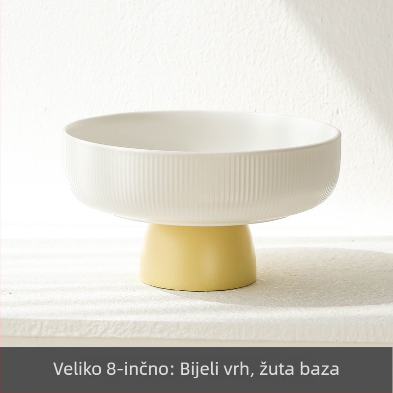 Porcelanski pladanj za voće s podnožem — nordijski jednostavan stil, lagani luksuz, Xingye marka, vrhunska kvaliteta