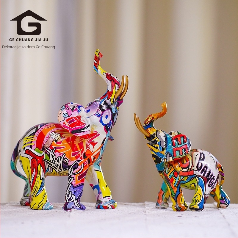 Slonova skulptura od smole, oslikana završna obrada, bez mogućnosti prilagodbe, od Individual Creation