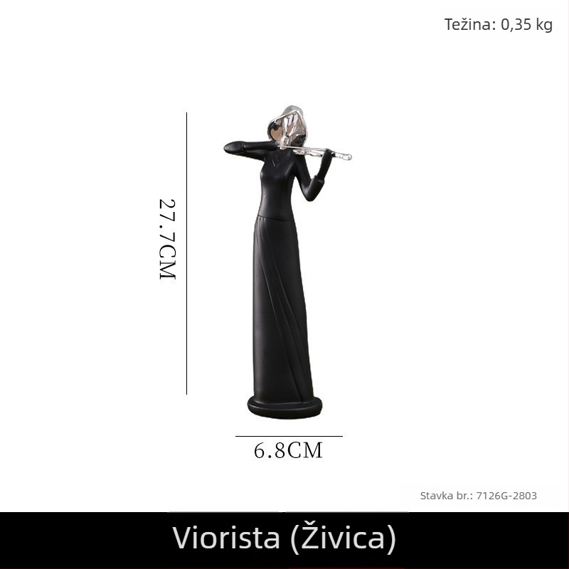 Ukras: Kreativne smolaste figure benda u stilu moderne umjetnosti, za ulazni prostor, TV ormarić, ormarić za vino i radni stol