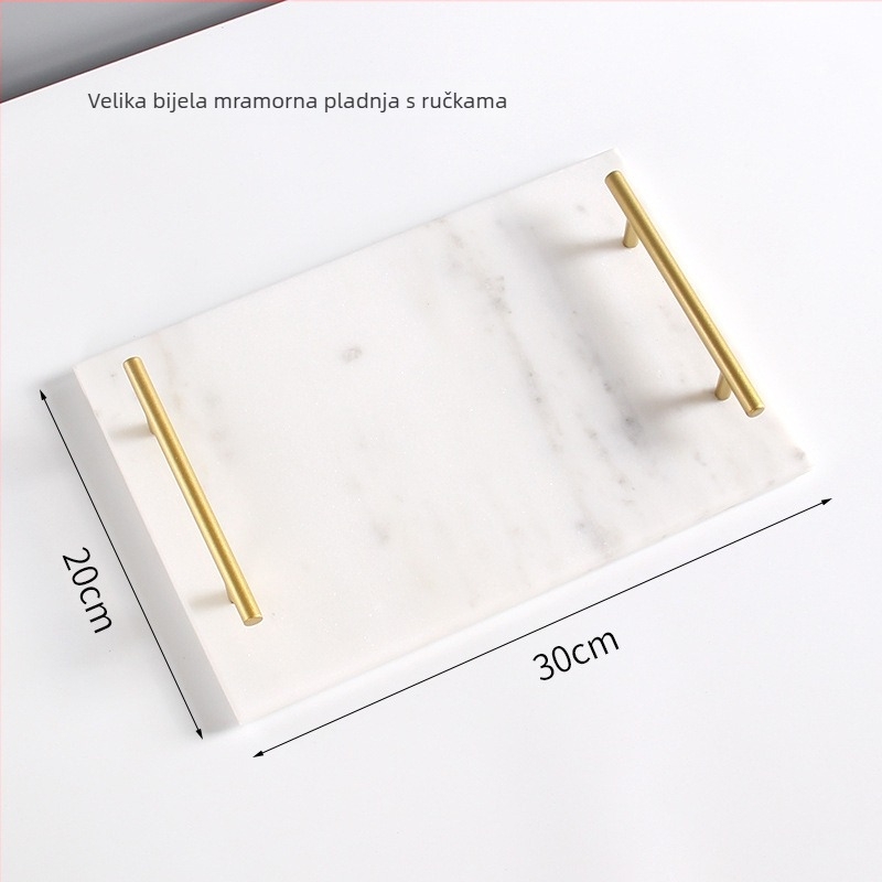 Nordic stil pladanj od smole s imitacijom mramora za nakit, deserte, kupaonsko skladištenje i aromaterapiju • Materijal: Smola • Marka: Yihong artworks • Šifra proizvoda: Marble tray • Površina: 3283093