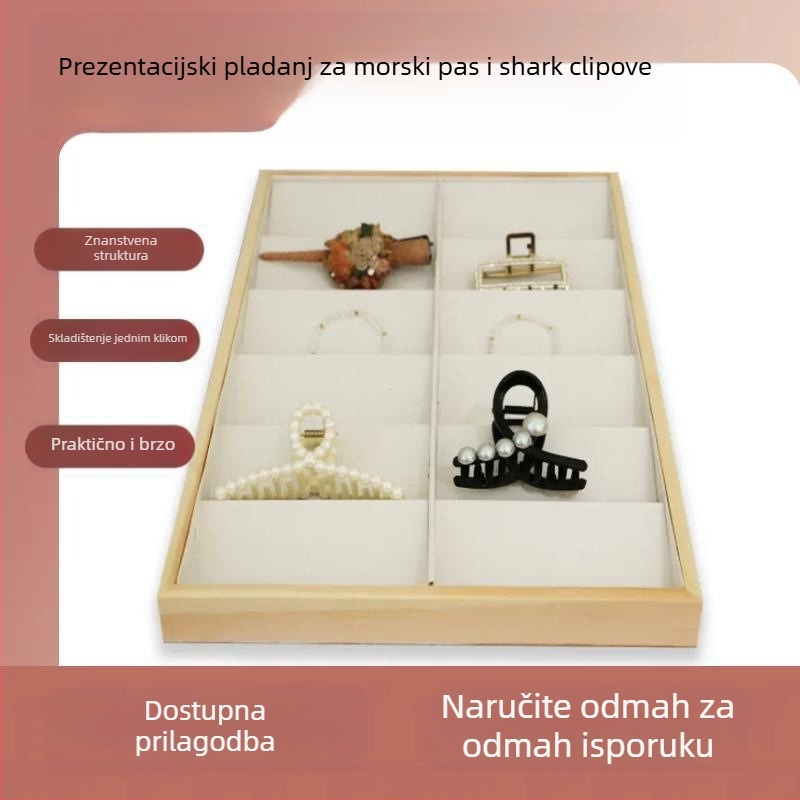 Peng Qi organizator za ukosnice od masivnog drveta, kvadratni dizajn, spojna konstrukcija