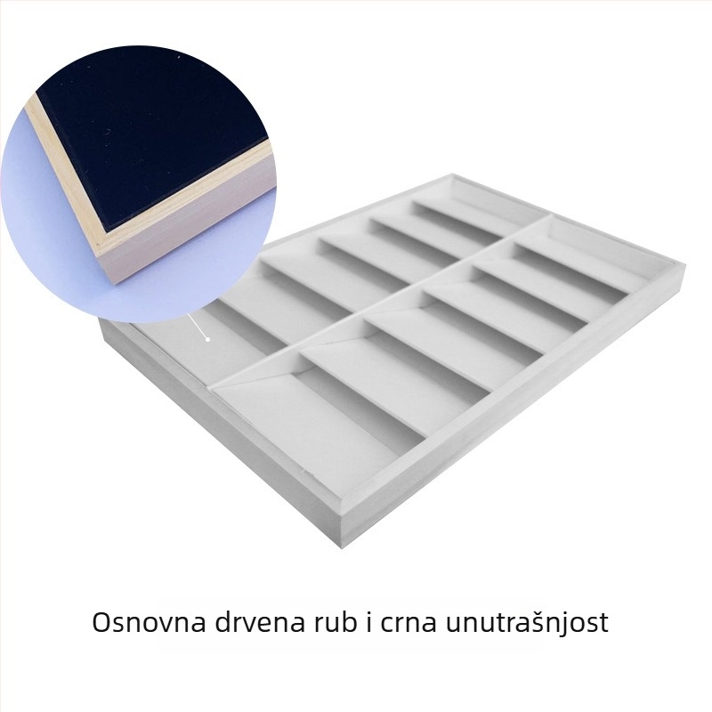 Peng Qi organizator za ukosnice od masivnog drveta, kvadratni dizajn, spojna konstrukcija