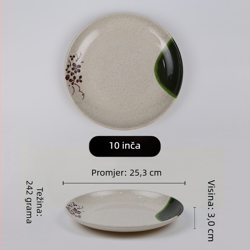 Melamin kružni tanjur, glazirana površina, moderan minimalistički stil, mogućnost ispisa logotipa, mogućnosti prilagodbe