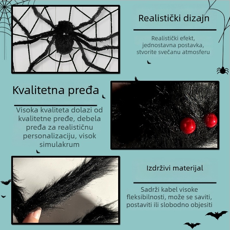Halloween plišani pauk – viseća dekoracija za bar/KTV scene, poliester, festivalni stil