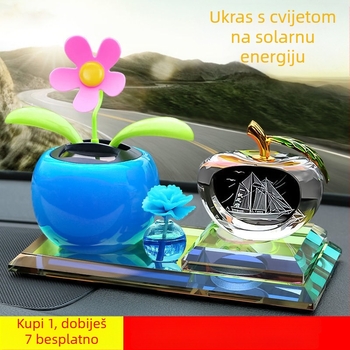 Unutarnja dekoracija automobila sa solarnim napajanjem i cvijetom s pomičnom glavom za aromaterapiju, metalna konstrukcija, pogodno za poslovne poklone