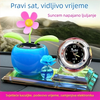 Unutarnja dekoracija automobila sa solarnim napajanjem i cvijetom s pomičnom glavom za aromaterapiju, metalna konstrukcija, pogodno za poslovne poklone