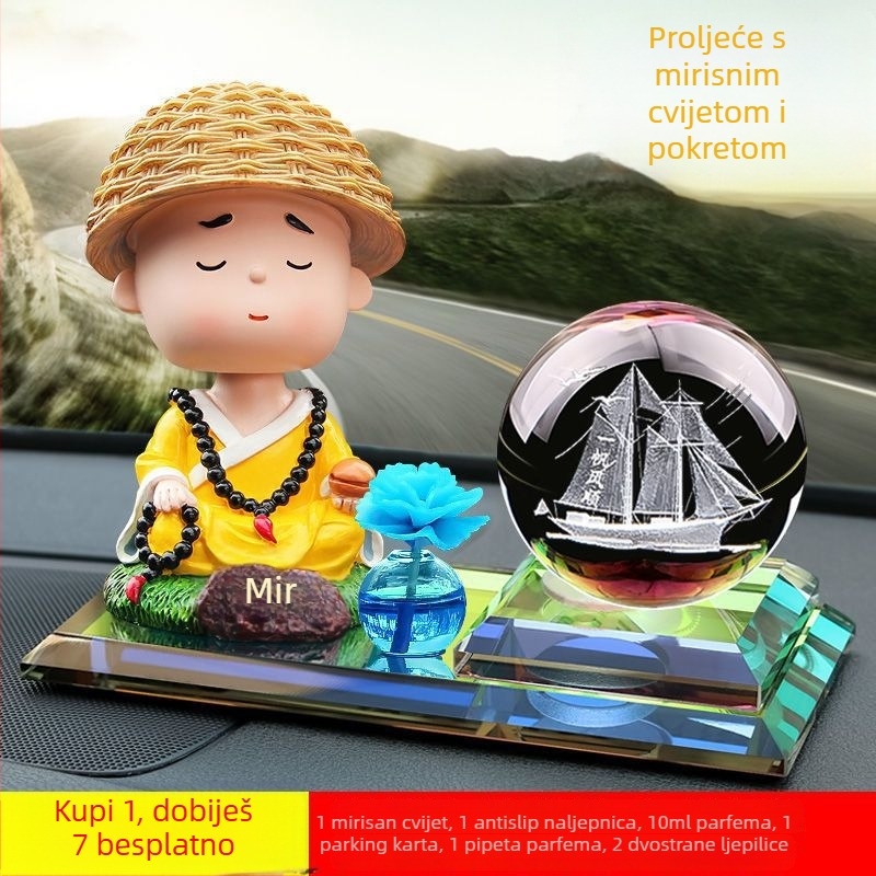 Unutarnja dekoracija automobila sa solarnim napajanjem i cvijetom s pomičnom glavom za aromaterapiju, metalna konstrukcija, pogodno za poslovne poklone