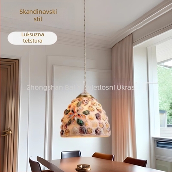Stakleni luster, nordijskog stila, LED svjetlo, metalno tijelo, s jednom glavom, napon ≤36V, pogodan za 3–5 m².