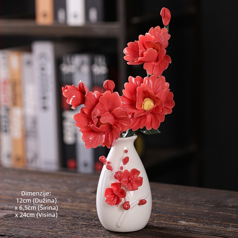 Porcelanska vaza — moderni minimalistički stil, stolna dekoracija, Materijal: porcelan, Pakiranje: standardno