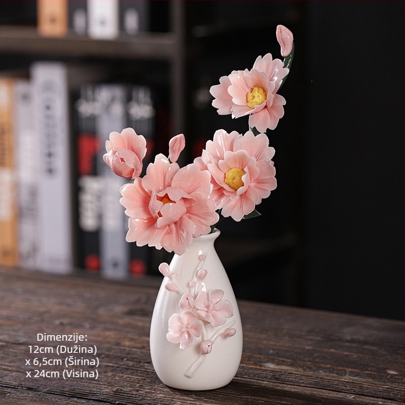 Porcelanska vaza — moderni minimalistički stil, stolna dekoracija, Materijal: porcelan, Pakiranje: standardno