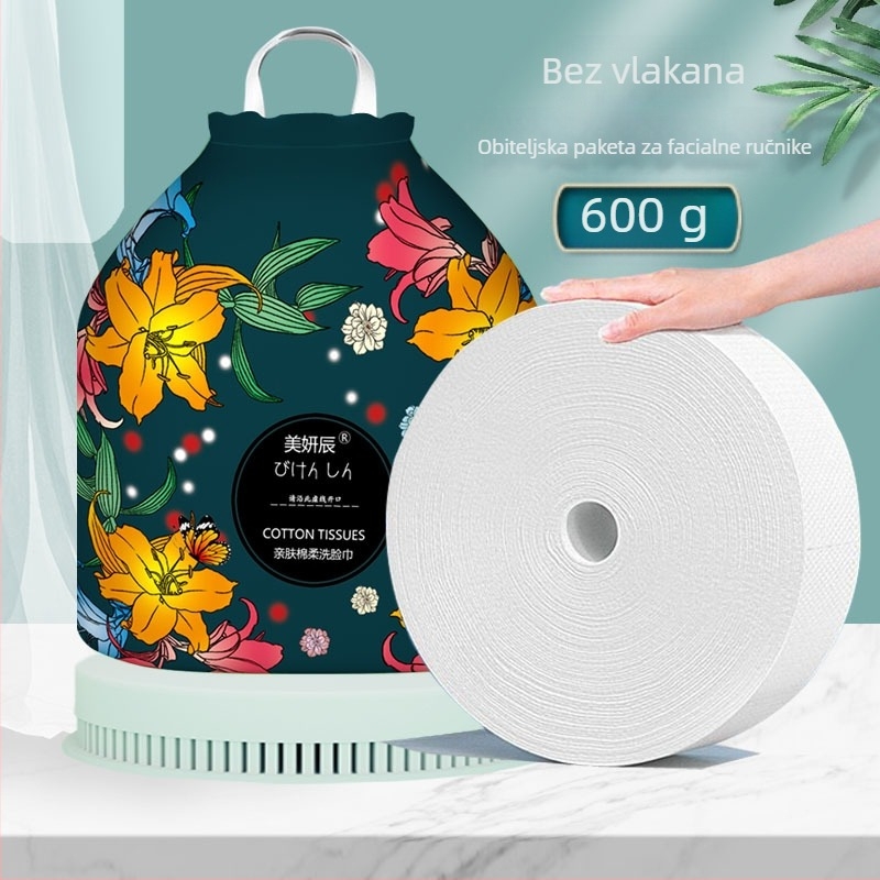 Jednokratna povlačna maramica za čišćenje lica, dodatno debela, viskozni vlakno, običan način pletenja, za čišćenje i uklanjanje šminke