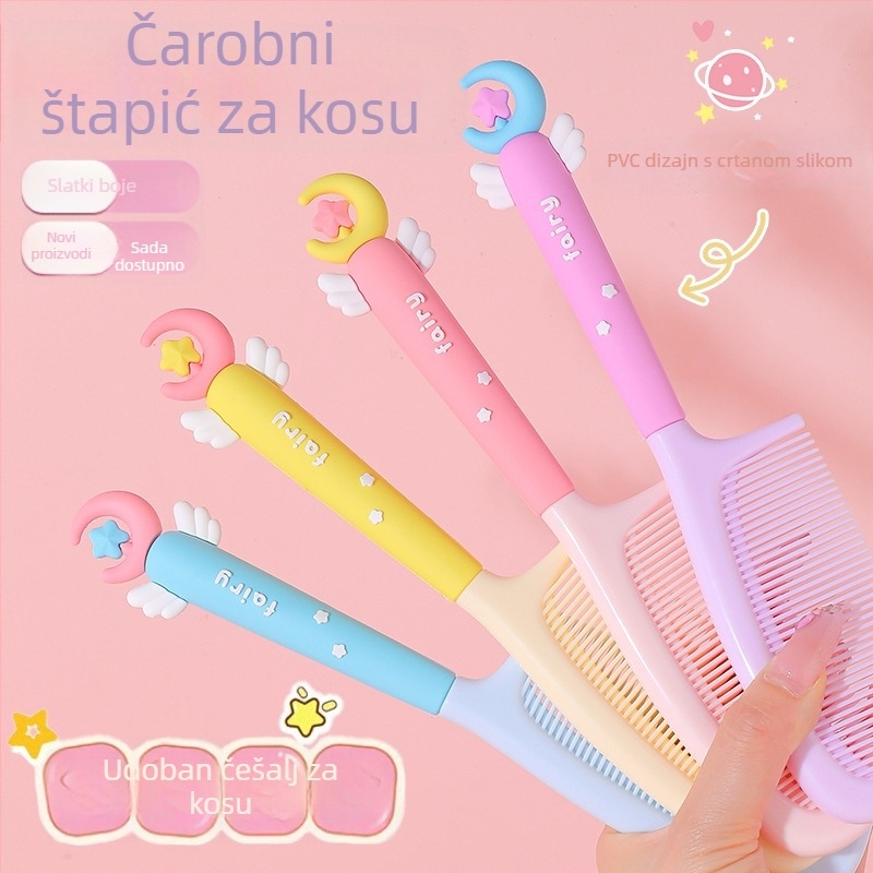 Dječji češalj za kosu u korejskom stilu s dizajnom crtanog lika za dugu kosu, za djevojčice, jesensko izdanje 2024