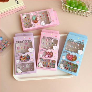 DIY set za dječje nokte – Ručno izrađeni plastični/smolni dodaci za nokte, Princess serija, dizajn voće i crtić, za dob 3–10 godina