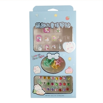 DIY set za dječje nokte – Ručno izrađeni plastični/smolni dodaci za nokte, Princess serija, dizajn voće i crtić, za dob 3–10 godina