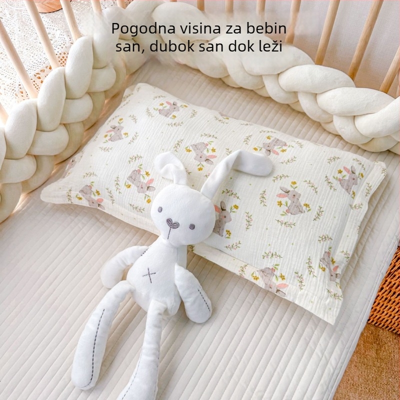 Set jastučnice i ručnika za bebu – pamuk-gaza, više od 95% pamuka, reaktivno ispisivanje i bojanje, pastoralni stil