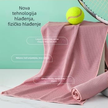 Sportski ručnik od poliestera, 70 g, jednostruka niti, završna obrada šavom, upijanje znoja 0–5 s
