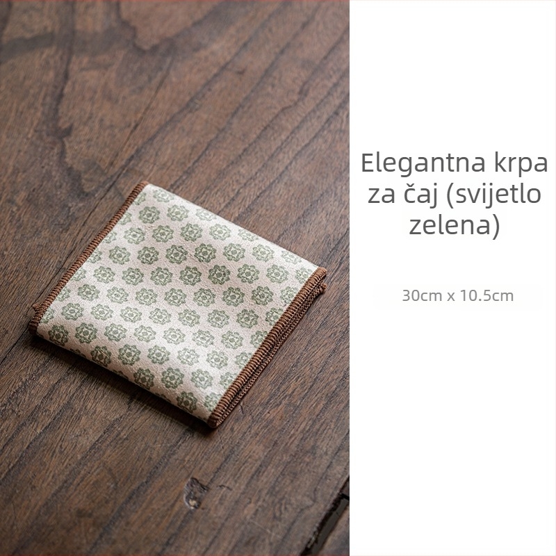 Čajni ručnik u kineskom stilu s vintage cvjetnim uzorkom i upijajući podmetač za čajni stol, zen inspiriran dom — dodaci Gongfu čajnog seta