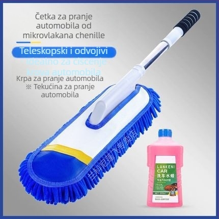 Mop za pranje automobila s chenille glavom, nehrđajući čelik, Langconi, teleskopska duga drška