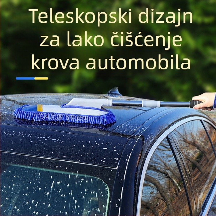 Mop za pranje automobila s chenille glavom, nehrđajući čelik, Langconi, teleskopska duga drška