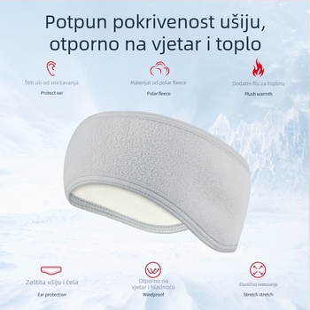 Čelenka za glavu s integriranim zaštitnim ušima, polarni flis, otporna na vjetar, za trčanje na otvorenom