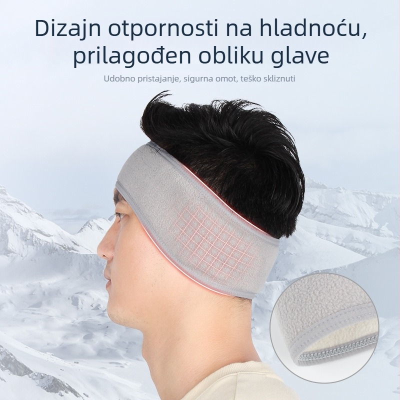 Čelenka za glavu s integriranim zaštitnim ušima, polarni flis, otporna na vjetar, za trčanje na otvorenom