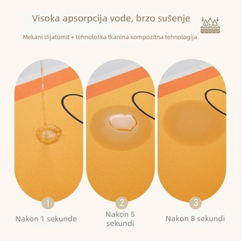 Kvadratni kupaonski tepih s likovima crtića, diatomitna glina, apsorbirajući, otporan na habanje, ulazni tepih