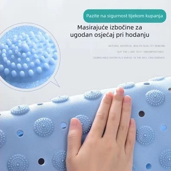 Set protukliznih prostirki za kupaonicu, TPE, oblik ventilatora, strojno tkanje, jednobojne, perive, prilagodljive