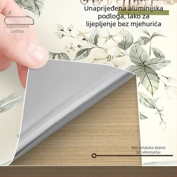 Francusko retro zidna naljepnica za vrata ormara – aluminijska folija, tekstura drva, samoljepljiva, vodootporna i otporna na vlagu