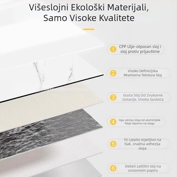 Naljepnica za zid s imitacijom mramora, PVC, 5+ komada, vodootporna, za kuhinju i restoran, moderni minimalistički stil, ogledalni efekt