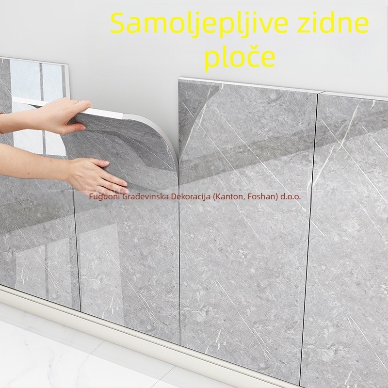Naljepnica za zid s imitacijom mramora, PVC, 5+ komada, vodootporna, za kuhinju i restoran, moderni minimalistički stil, ogledalni efekt