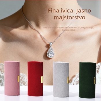 Kutija za nakit od baršuna sa perlama, mini luk dizajn, prijenosna pohrana za naušnice, prstene i ogrlice