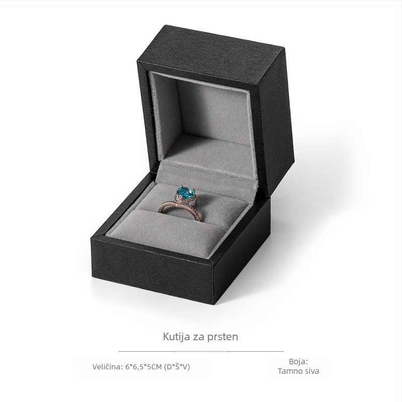 Papirnata kutija za pakiranje nakita od papira s debelim rubom i pravokutnim dizajnom te uzorom borovih iglica, za ogrlicu, prsten, naušnicu ili privjesak