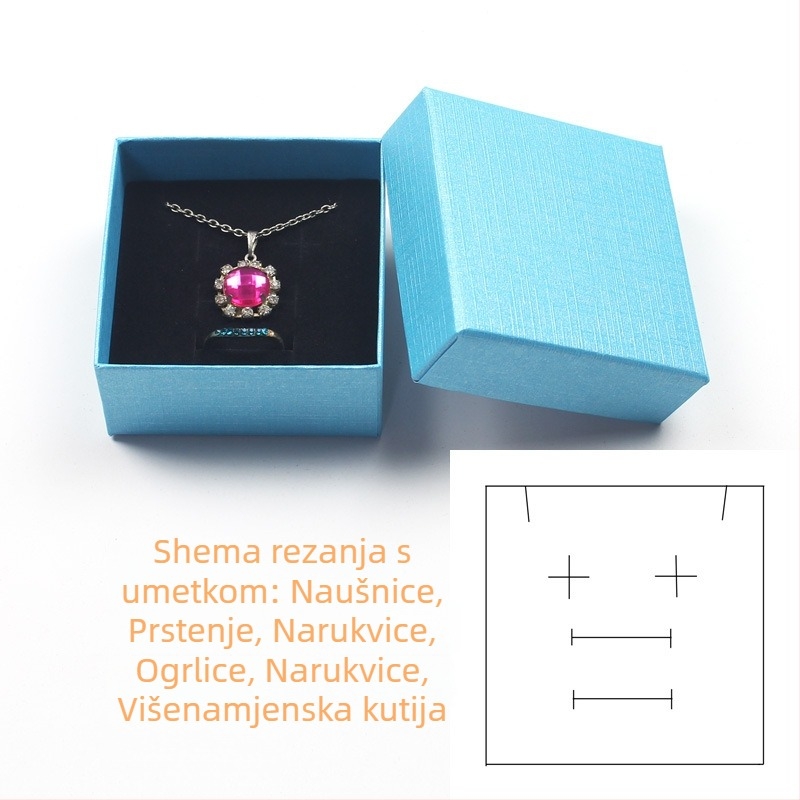 Kutija za pakiranje prstena za 1–3 prstena, kutija od papira/kartona za nakit