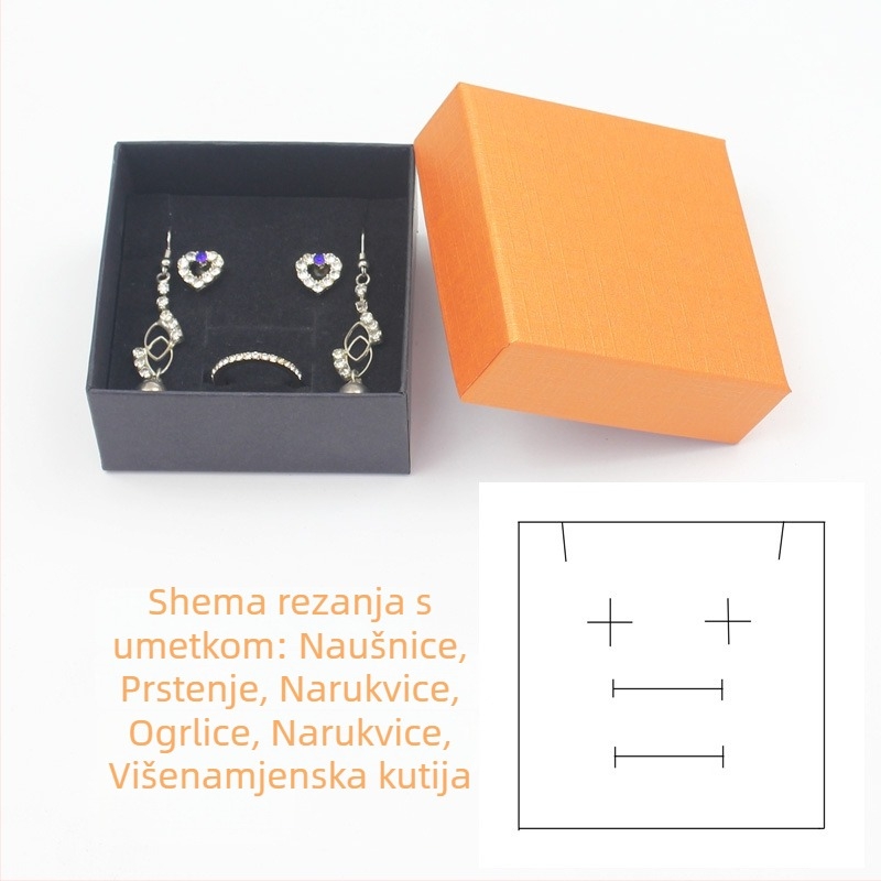 Kutija za pakiranje prstena za 1–3 prstena, kutija od papira/kartona za nakit