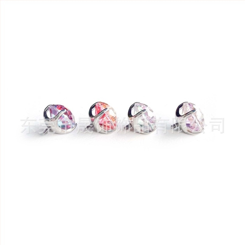 F136 Titanijski Gradient Fireworks Cut Zircon naušnice, usni piercing i jezični piercing, nakit za tijelo, G23 titan
