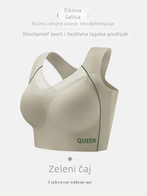 Bešivni sportski grudnjak s podrškom za leđa, bežični Push-Up, prozračan