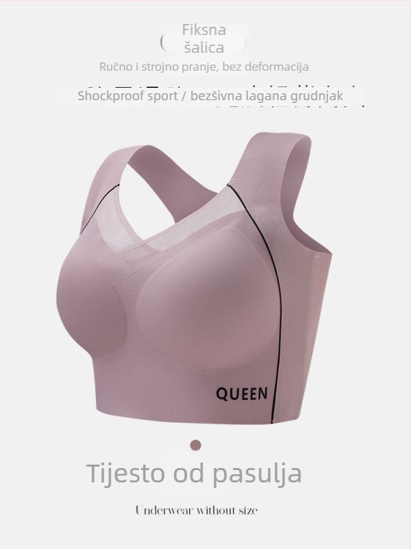 Bešivni sportski grudnjak s podrškom za leđa, bežični Push-Up, prozračan