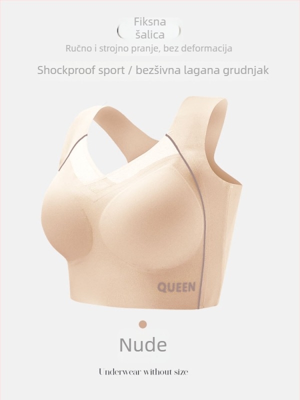 Bešivni sportski grudnjak s podrškom za leđa, bežični Push-Up, prozračan