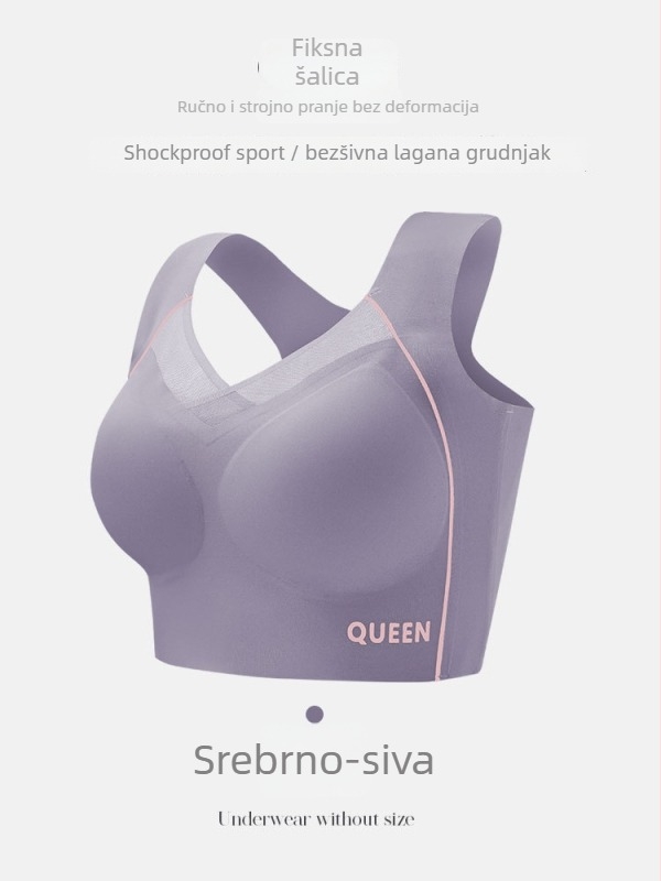 Bešivni sportski grudnjak s podrškom za leđa, bežični Push-Up, prozračan