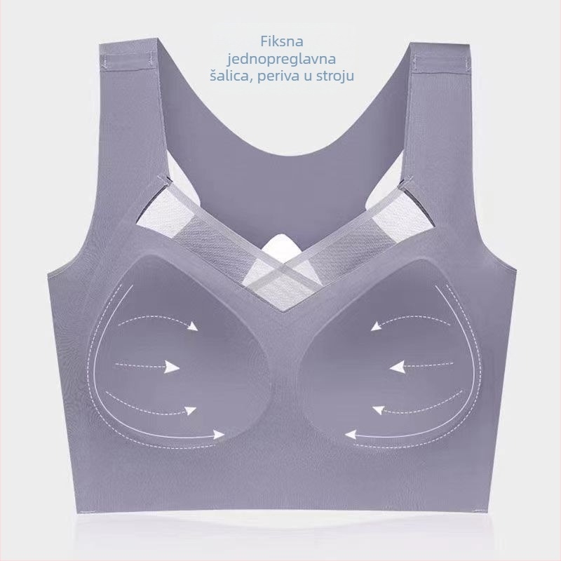 Bešivni sportski grudnjak s podrškom za leđa, bežični Push-Up, prozračan