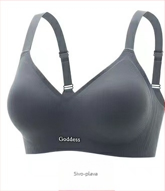 Caidanqi 196 Sportski grudnjak s 3/4 šalice, tanak oblikovan košarica, Ice Silk nylon smjesa, fiksne naramenice, stražnje tri redovi kukica