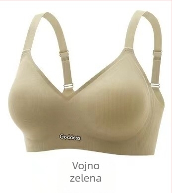 Caidanqi 196 Sportski grudnjak s 3/4 šalice, tanak oblikovan košarica, Ice Silk nylon smjesa, fiksne naramenice, stražnje tri redovi kukica