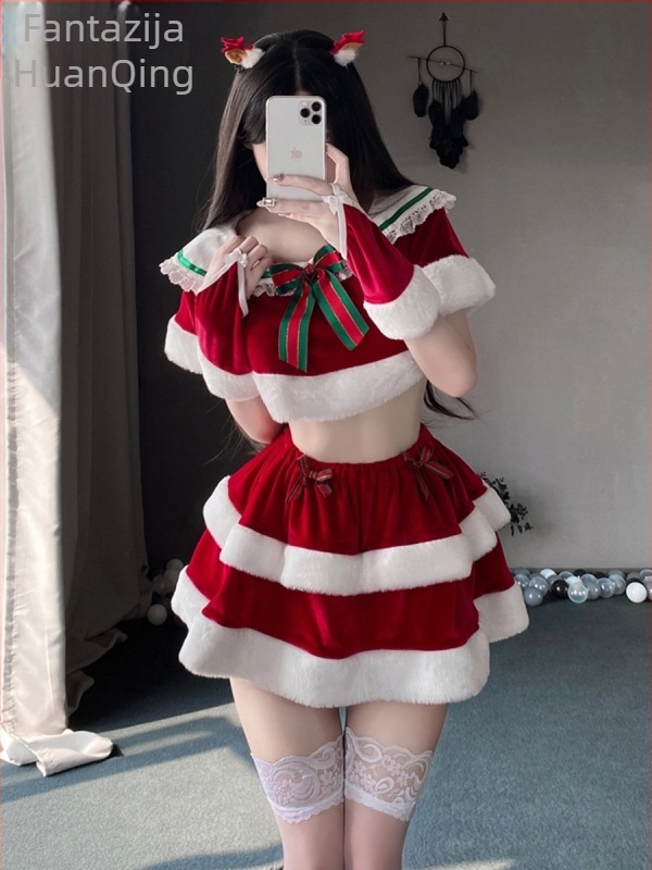 Cosplay kostim - djevojka zec / jelen tema, baršunasta tkanina, poliester 95%+, marka Illusion, Zima 2023, za igre i anime uloge