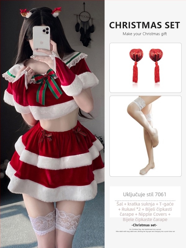 Cosplay kostim - djevojka zec / jelen tema, baršunasta tkanina, poliester 95%+, marka Illusion, Zima 2023, za igre i anime uloge