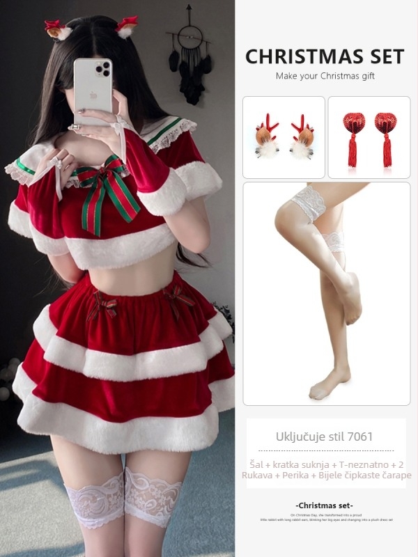 Cosplay kostim - djevojka zec / jelen tema, baršunasta tkanina, poliester 95%+, marka Illusion, Zima 2023, za igre i anime uloge