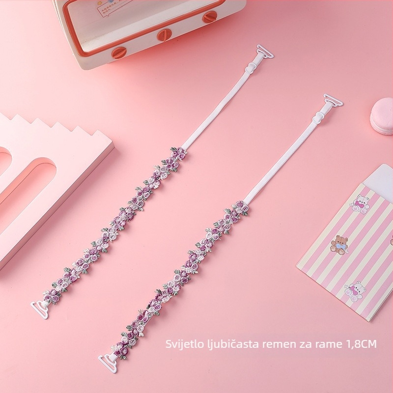 Čipkaste naramenice grudnjaka s izvezenim cvjetovima, zamjenske naramenice za donje rublje, dvostruke naramenice