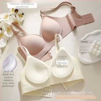 Bezšivni push-up grudnjak za male grudi, 3/4 košarice, košarice od pjene, fiksirani dvostruki naramenici, stražnje tri redova kopči (Kod 103)