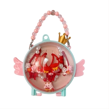 Ručni dječji set ogrlice u kineskom stilu s lancem od perlica i privjeskom od smole u obliku krune, višeslojni nakit